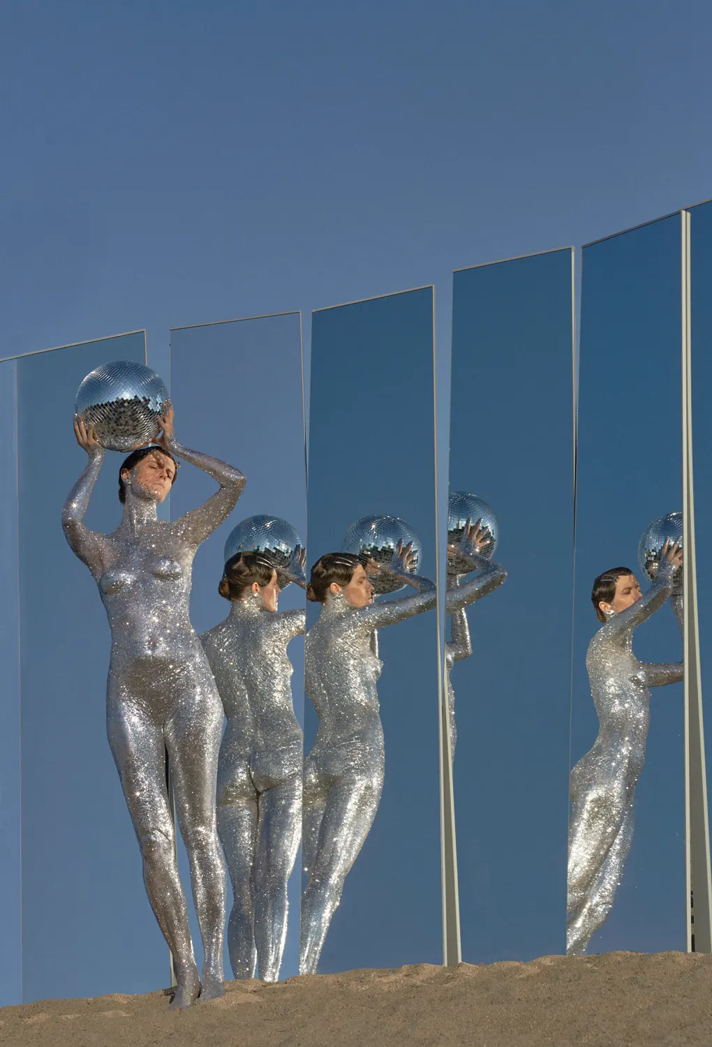 The Birth Of A Discoball story photographed by Julia Buruleva, makeup and hair by Anastasiia Babii
