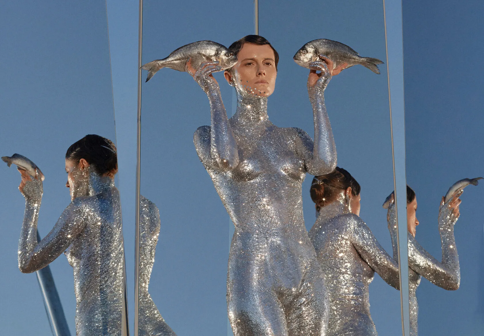 The Birth Of A Discoball story photographed by Julia Buruleva, makeup and hair by Anastasiia Babii