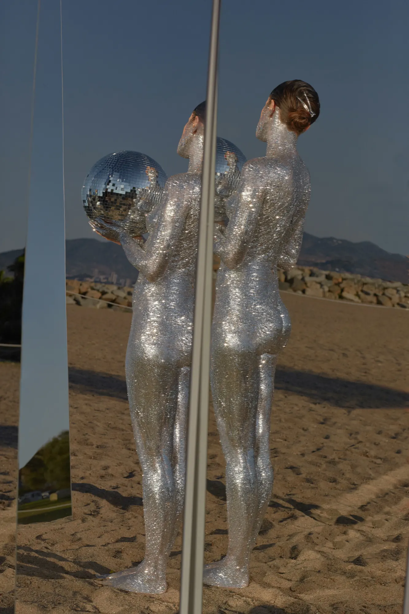 The Birth Of A Discoball story photographed by Julia Buruleva, makeup and hair by Anastasiia Babii