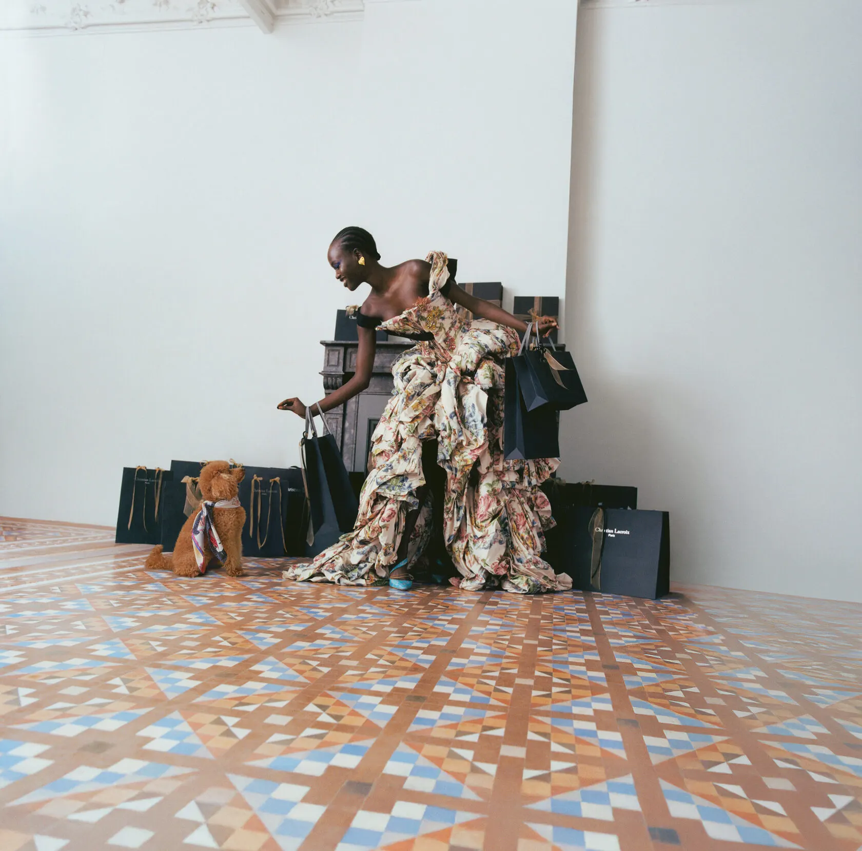 Christian Lacroix story photographed by Javier Castan, makeup and hair by Anastasiia Babii