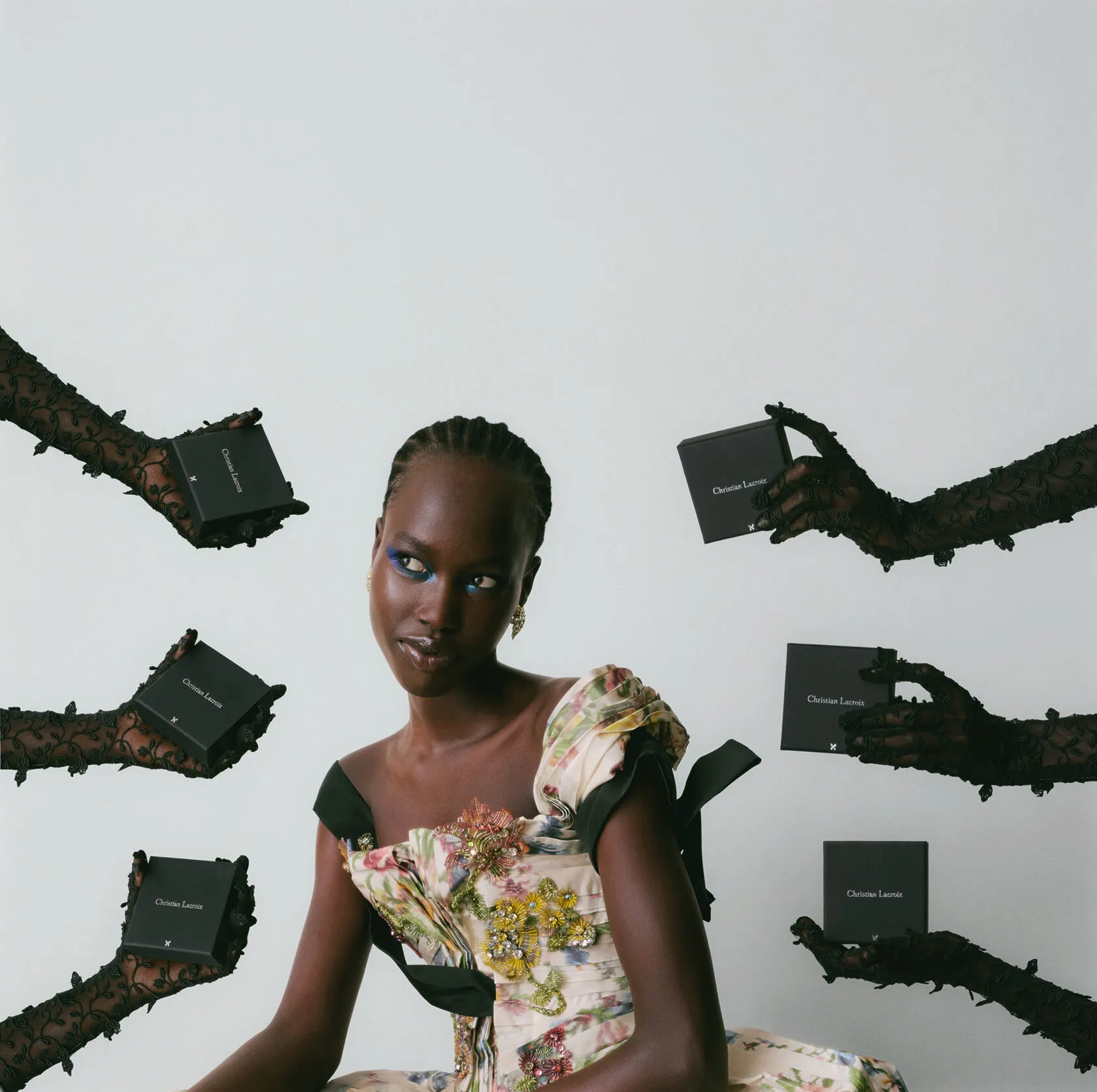 Christian Lacroix story photographed by Javier Castan, makeup and hair by Anastasiia Babii